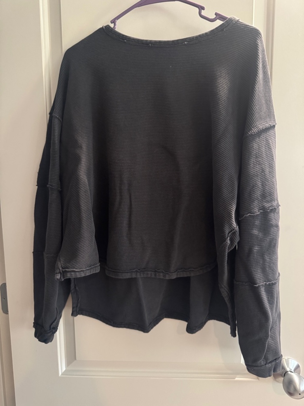 We The Free Charcoal Black Boxy Pullover Sweatshirt